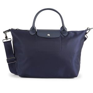 NWOT Longchamp Medium Le Pliage Neo Nylon Blue Bag